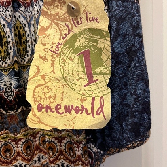 ONE WORLD Women's Colorful Patterned Blouse - Picture 3 of 6